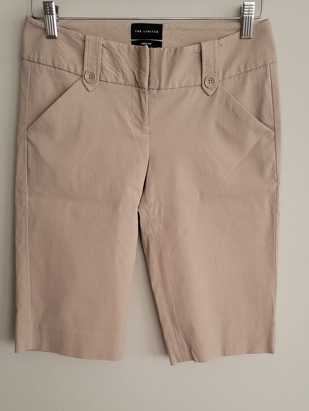 The Limited Drew Fit Beige Bermuda Shorts Size 0